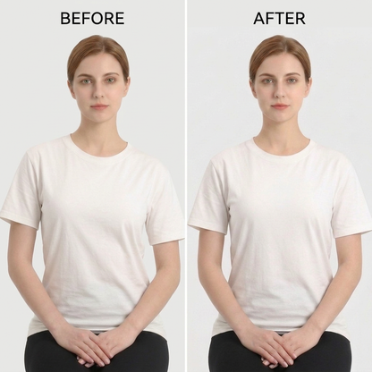 ScoliCurve corrector before-and-after: rounded shoulders alignment