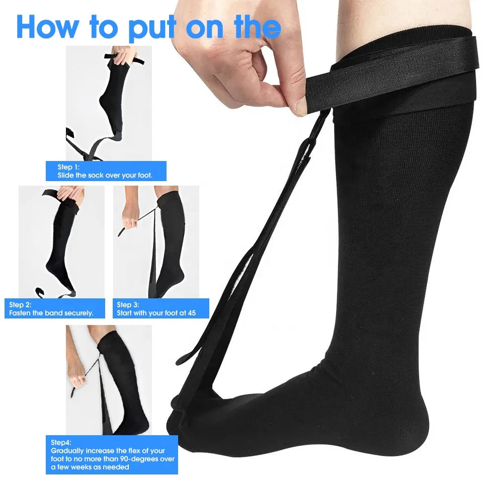 Calf compression sock for heel pain and Achilles tendonitis relief