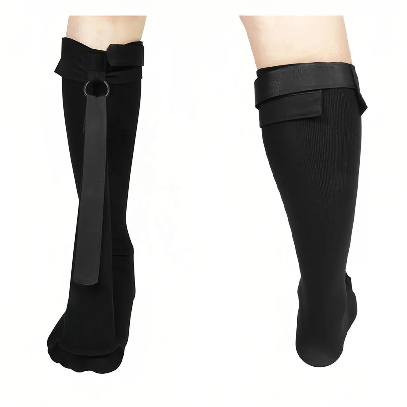 Plantar fasciitis night sock side view — adjustable stretch strap